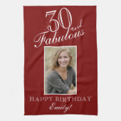 30 and Fabulous Personalized Birthday  Theedoek (Verticaal)