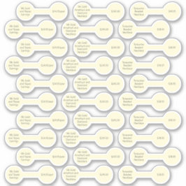 30 Antiek witte barbel Label Stickers