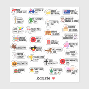 30 Australische feestdagen speciale dagen planner Sticker