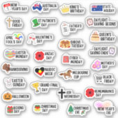 30 Australische speciale feestdagen planner Sticker (Voorkant)