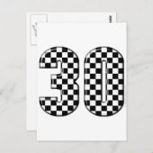 30 auto-racenummer briefkaart (Voorkant / Achterkant)