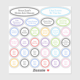 30 bevestigingen voor hoop en dromen kleurrijk sticker