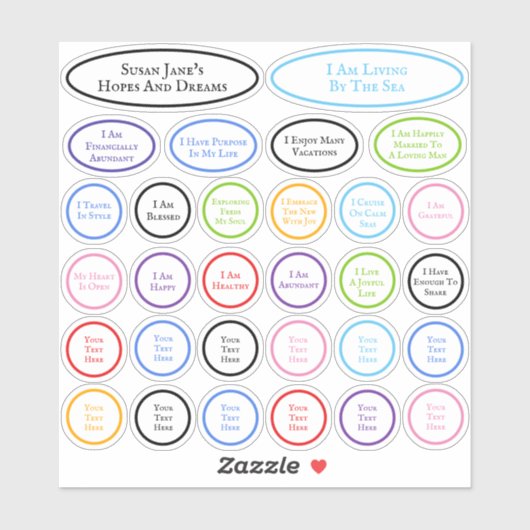 30 bevestigingen voor hoop en dromen kleurrijk sticker (Vel)