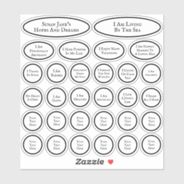 30 bevestigingen voor liefde en overvloed wit sticker