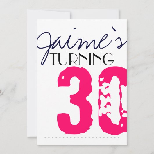30 Birthday Party Invitation Neon en grijs Kaart (Voorkant)