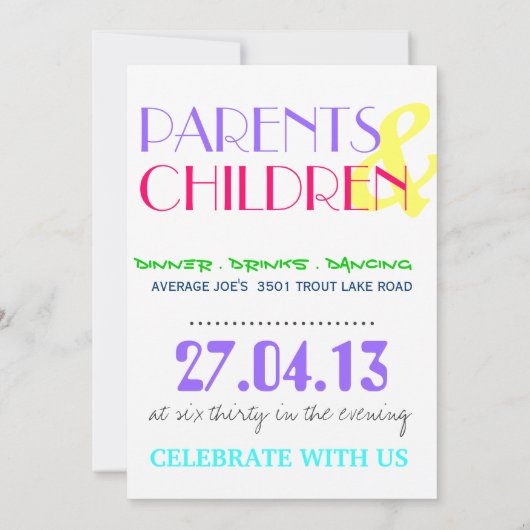 30 Birthday Party Invitation Neon en grijs Kaart (Achterkant)