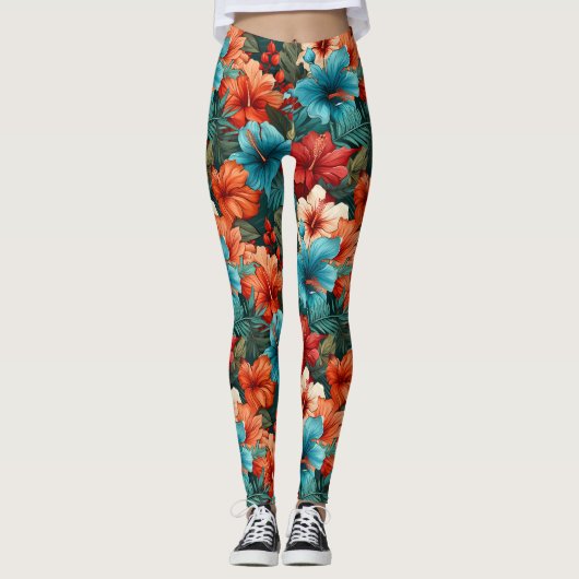 #30 Bloemen patroon Leggings (Voorkant)