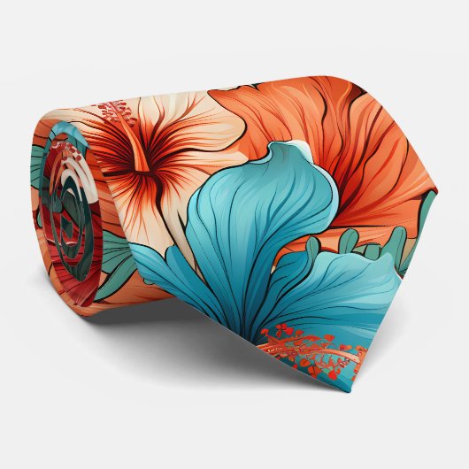 #30 Bloemen patroon Stropdas (Opgerold)