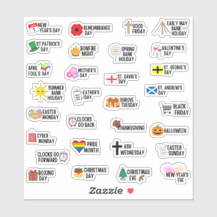 30 Britse Britse feestdagen speciale dagen planner Sticker