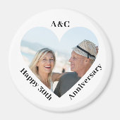 30 bruiloft Jubileum paar Keepsake hart foto Magneet (Voorkant)