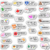 30 Canadese speciale feestdagen planner Sticker (Voorkant)
