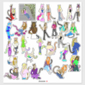 30 catgirls sticker blad (Vel)