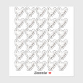 30 Classy White Hen Waterproof Labels (Vel)