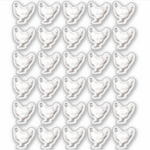 30 Classy White Hen Waterproof Labels (Voorkant)