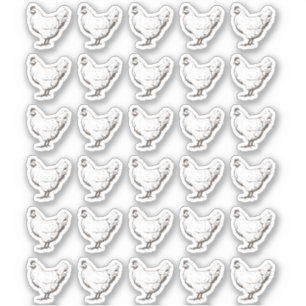 30 Classy White Hen Waterproof Labels