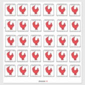 30 CRAYFISH CLAW-STICKERS OP EEN BLAD VAN 14 X14 STICKER (Vel)