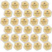 30 custom-cut vinyl hexagon vormige honing labels (Voorkant)