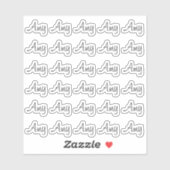 30 Custom Modern Short Name Word Initials Black Sticker (Vel)