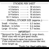 30 Custom Modern Short Name Word Initials Black Sticker
