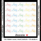 30 Custom Modern Short Name Word Initials Bright Sticker