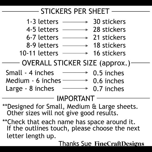 30 Custom Modern Short Name Word Initials Neutral  Sticker