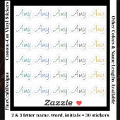 30 Custom Modern Short Name Word Initials Neutral  Sticker