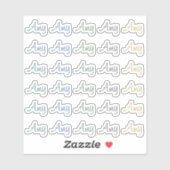 30 Custom Modern Short Name Word Initials Neutral  Sticker (Vel)