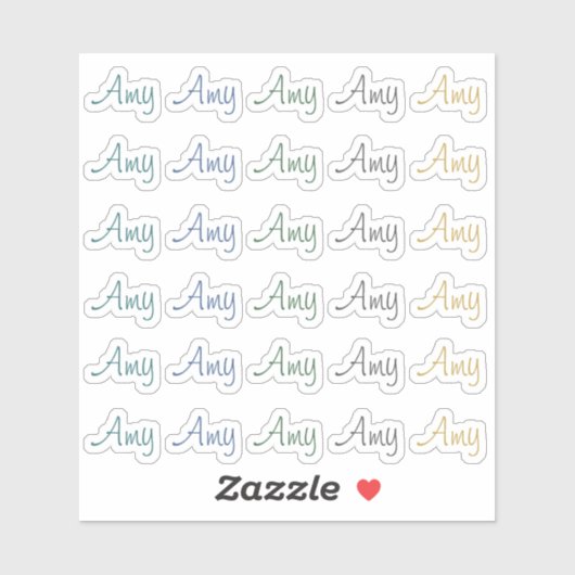 30 Custom Modern Short Name Word Initials Neutral  Sticker (Vel)