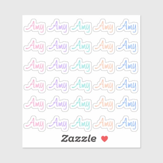 30 Custom Modern Short Name Word Initials Trendy Sticker (Vel)