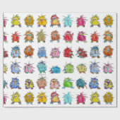 30 Cute Cartoon Kiwi Birds Cadeaupapier (Vlak)