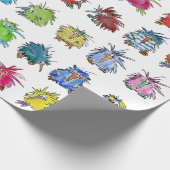 30 Cute Cartoon Kiwi Birds Cadeaupapier (Hoek)
