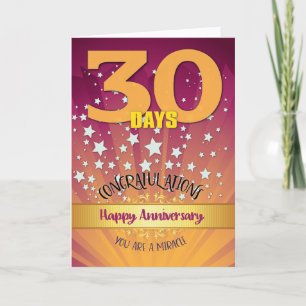 30 Dagen Herstel Jubileum Vet Numeriek Kaart