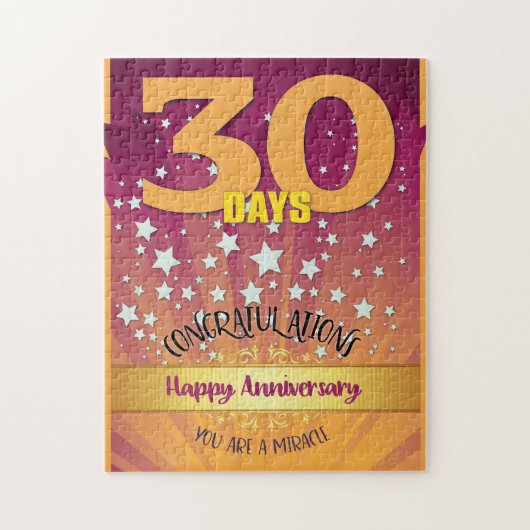 30 dagen herstel Jubileum vetgetal Legpuzzel (Verticaal)