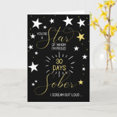 30 dagen nuchterheid Jubileum Je bent een ster Kaart (Gele Bloem)