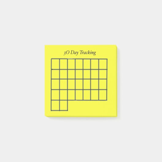30 dagen tracker gele plakkerige notities post-it® notes (Voorkant)