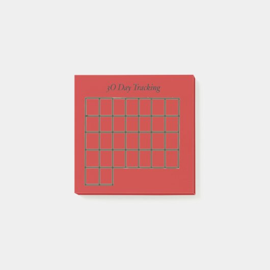 30 dagen Tracker Red Sticky Notes (Voorkant)