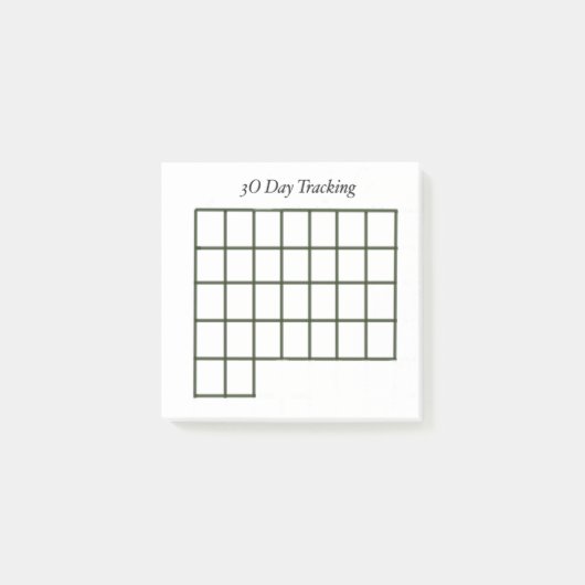 30 dagen Tracker White Sticky Notes (Voorkant)
