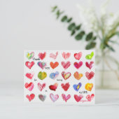 30 Dank U Valentijn Hearts Briefkaart (Staand voorkant)