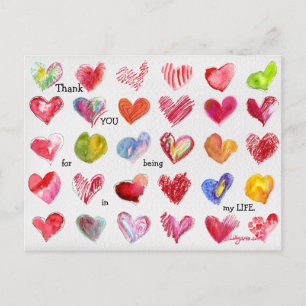 30 Dank U Valentijn Hearts Briefkaart