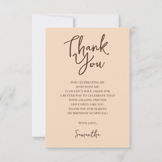 30 & Dankbare Espresso Cocktail 30ste Verjaardag Bedankkaart (Achterkant)