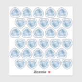 30 Diamond Heart Waterverf Monogram bruiloft toevo Sticker (Vel)