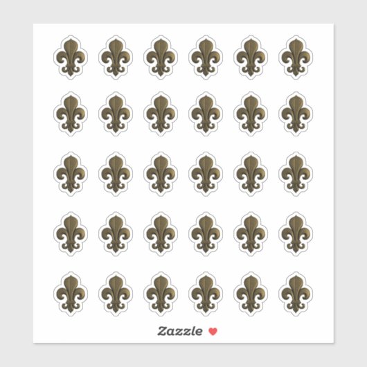 30 Donkerbruine goudplein van de  Lis Frans Sticker (Vel)