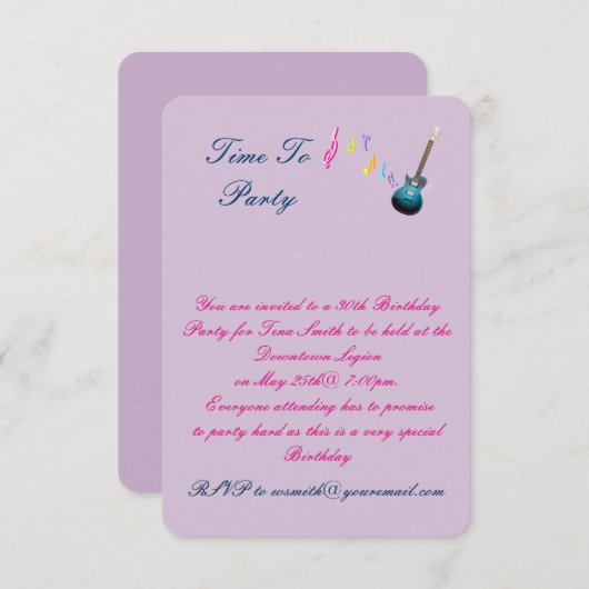 30 e uitnodiging van de partij Birthday (Voorkant / Achterkant)