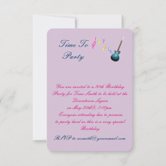 30 e uitnodiging van de partij Birthday (Voorkant)