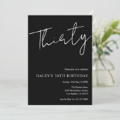 30 eenvoudige zwarte 30e verjaardag kaart (Staand voorkant)