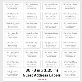 30 Elegante Huwelijksgast Adreslabels Sticker