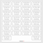 30 Elegante Huwelijksgast Adreslabels Sticker (Vel)