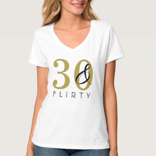 30- en 30e verjaardag Gold Black T-shirt (Voorkant)