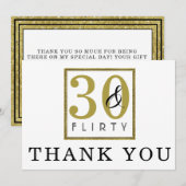 30- en 30e verjaardag van de feestdag Hartelijk da Bedankkaart (Voorkant / Achterkant)