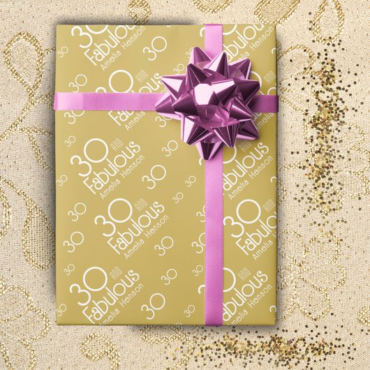 30 en 30e verjaardag van Fabulous Modern Cadeaupapier